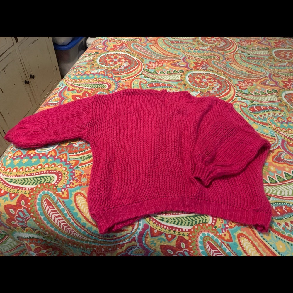 Oversized pink fashion sweater